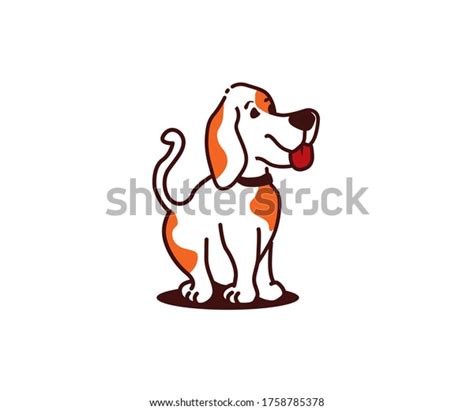Happy Dog Face Cartoon Vector Illustration Stock Vector Royalty Free