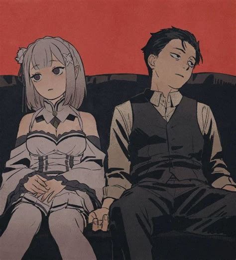 Novels Subaru And Emilia Chilling Anime Anime Characters