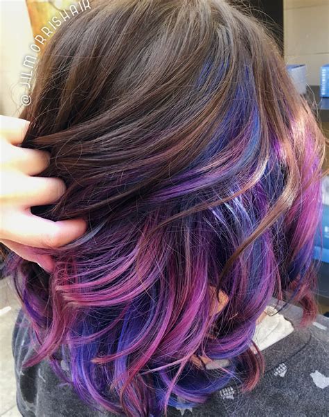Rainbow Unicorn Hair Purple Pink And Blue Underlights Joico Intensity