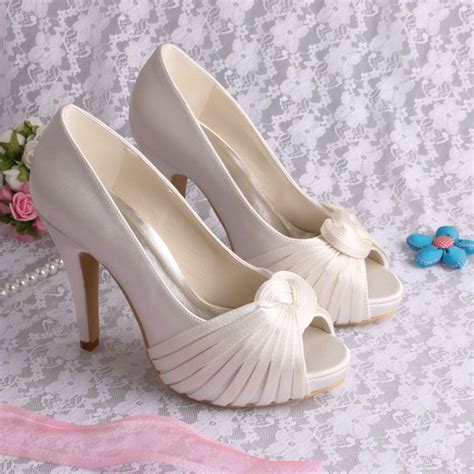 Fashion Sex Party Shoes Women Wear Shoes Woman For A Wedding Platform Peep Toe Ivoryandwhiteandpink