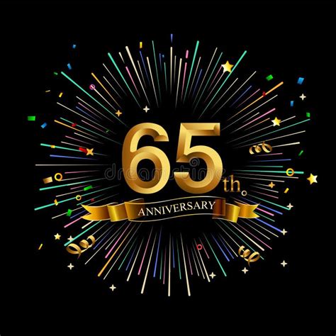 65th Anniversary Celebration Golden Number 65th With Sparkling