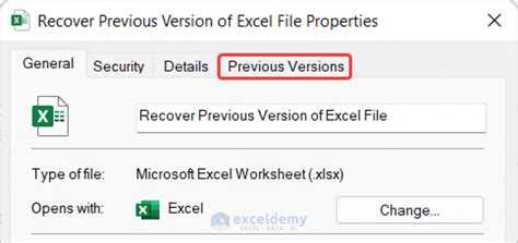 How To Recover Previous Version Of Excel File 4 Easy Ways Exceldemy