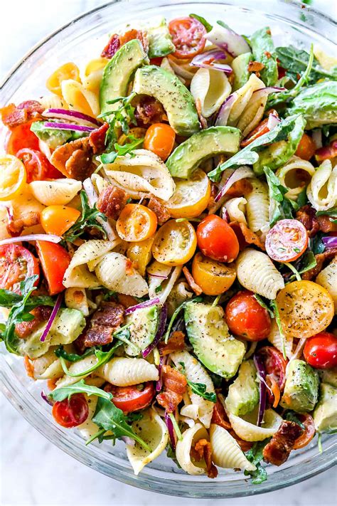 I'll see if aunt lisa will share those recipes as. BLT Pasta Salad with Avocado Recipe | foodiecrush.com