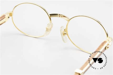 Glasses Cartier Giverny Oval Wood Glasses Gold Plated