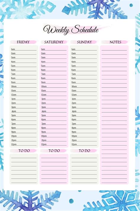 Weekly Schedule Canva Template Printable Graphic By Florid Printables