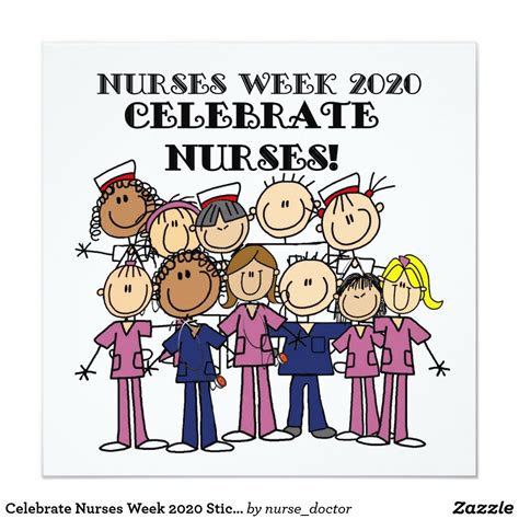 Celebrate Nurses Week 2020 Stick Figure Nurse Invitation | Zazzle.com ...