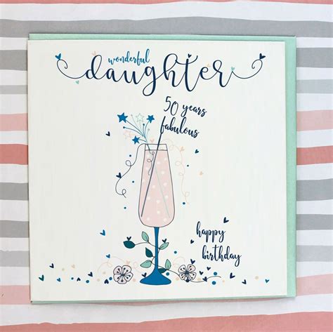 Daughter 50th Birthday Card Etsy Uk