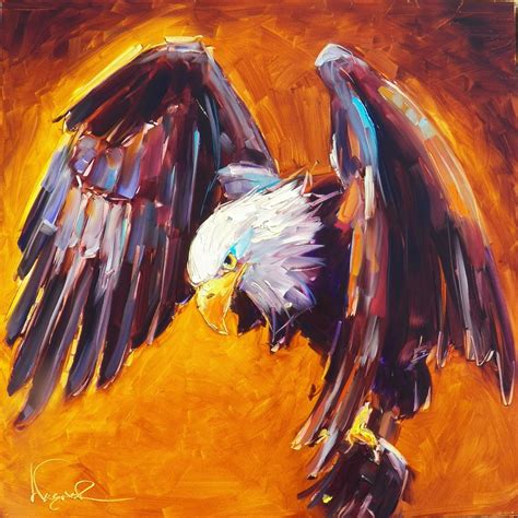 Olga Paints Contemporary Bald Eagle Painting By Olga Wagner