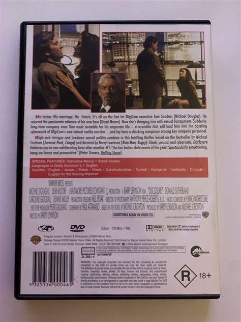 Disclosure Dvd 1994 Michael Douglas Demi Moore Donald Sutherland