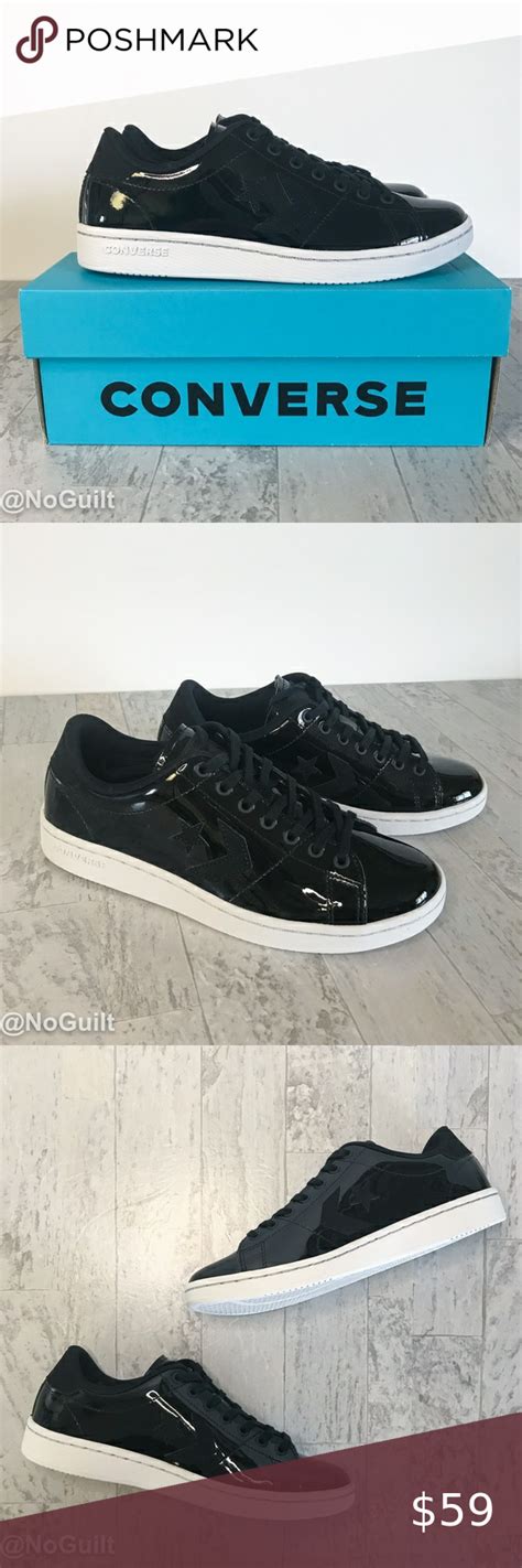 Converse All Court Ox Black Patent Leather Sneaker Black Patent