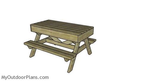 Sandbox Picnic Table Plans | Picnic table plans, Diy picnic table, Kids picnic table