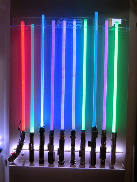 Install wall mount racks to save space and keep network equipment organized and accessible. Wall Lightsaber Display - Wall Design Ideas