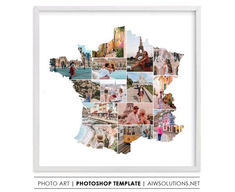 France Photo Collage Art Map Aiwsolutions