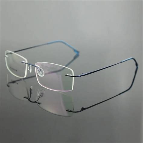 buy classic mens pure titanium rimless glasses frames myopia optical frame