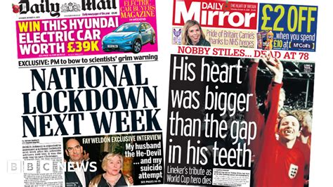 Newspaper Headlines National Lockdown Looms And Shooting Curtailed