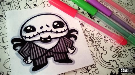 Halloween Drawings How To Draw Cute Jack Skellington By Garbi Kw
