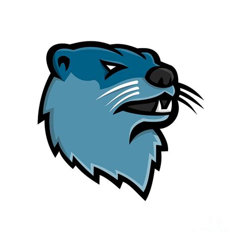 River Otter Head Mascot Digital Art By Aloysius Patrimonio Pixels
