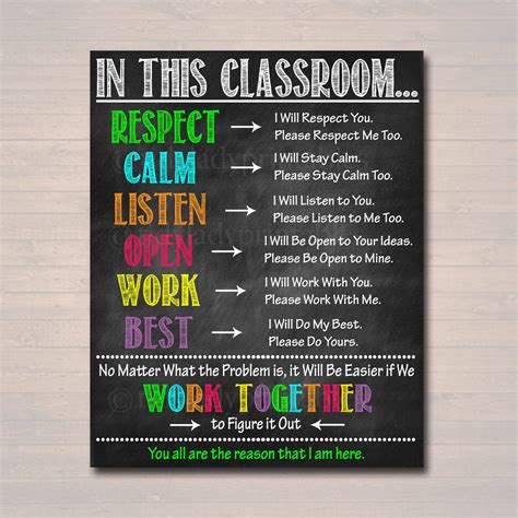 In This Classroom Rules Poster Tidylady Printables