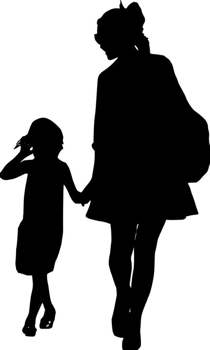 Silueta Madre Hija Gráficos Vectoriales Gratis En Pixabay Pixabay