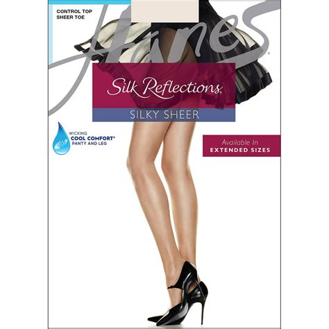 Hanes Hanes Silk Reflections Control Top Sheer Toe Pantyhose Pearl Ab Womens