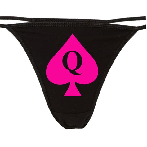 Queen Of Spades Logo On Black Thong Bbc Lovers Owned Slave Etsy