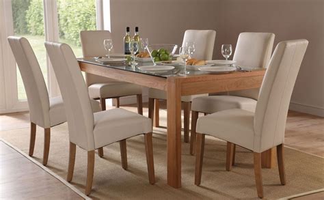 Browse 161 photos of glass dining tables and chairs. Callisto 150 Oak and Glass Dining Table and 4 Chairs Set ...