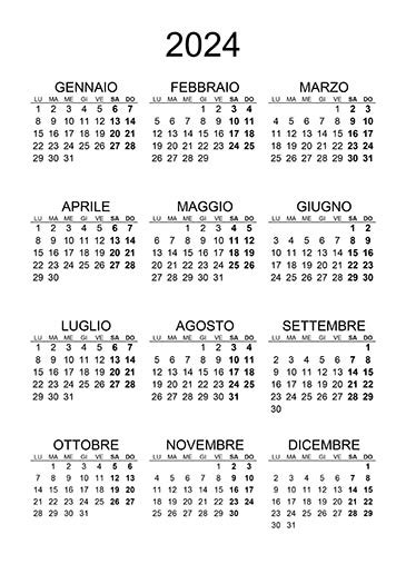 Calendario 2024 Da Stampare Gratis