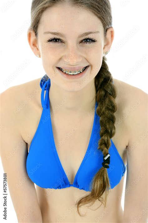 Teenager In Bikini Lacht Stock Photo Adobe Stock