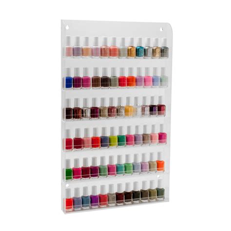 You will get a clear idea. 72 Bottles Clear Acrylic Nail Polish Organizer Salon Wall ...