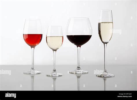 Glasses Containing Various Wines Stock Photo Alamy