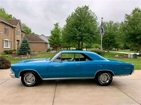 1966 Chevy Chevelle Ss 396 4 Speed Ac Marina Blue Gorgeous