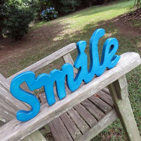 Wooden Smile Wall Hanging Sign Home Decor Solid Color Or Lightly