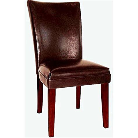 Overstock Empire Brown Bicast Leather Parson Chairs Set Of 2 Dining