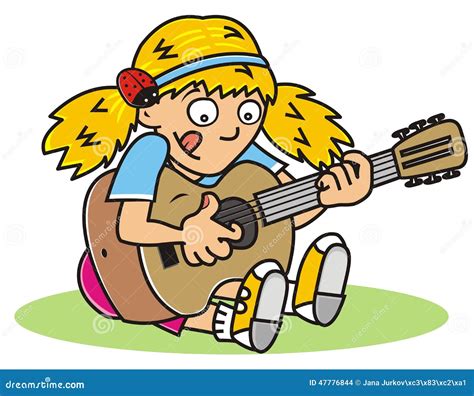 Guitarist Girl Stock Vector Illustration Of People 47776844