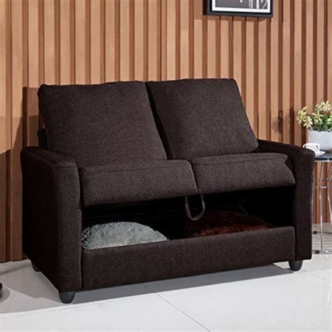 Us Pride Furniture Modern Loveseat With Storage Compartment