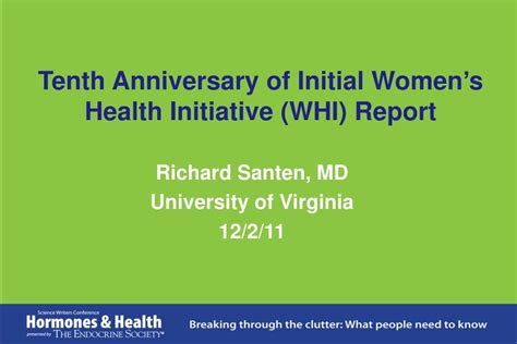 Ppt Tenth Anniversary Of Initial Womens Health Initiative Whi Report Powerpoint