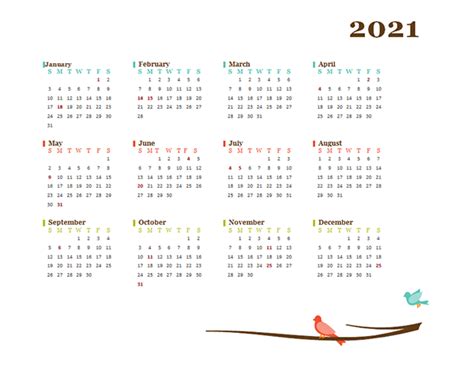 2021 Yearly Editable Word Calendar Template Free Printable Templates