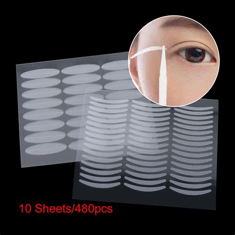 480PCS Invisible Eyelid Tape Stickers Breathable Fiber Double Side