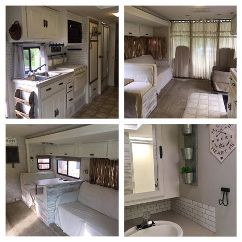 Prevent muddy shoes from damaging your carpet by placing a mat at the front door. Incredible RV Makeovers with Farmhouse Style Decor