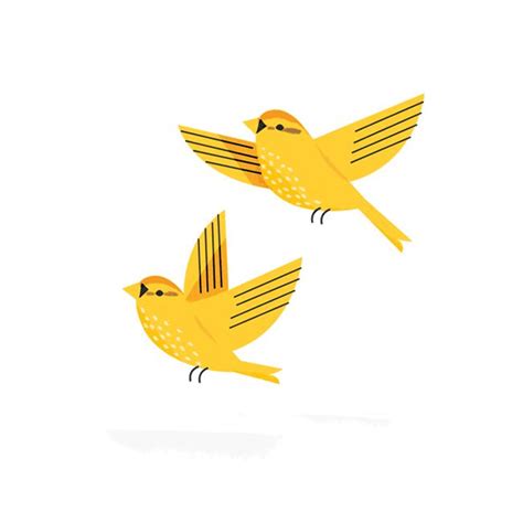 New Yellow Birds Sarah Abbott Bird Illustration