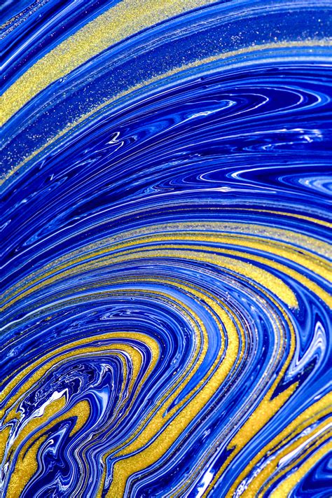 Download Wallpaper 2200x3300 Paint Glitter Stripes Liquid Blue Hd Background