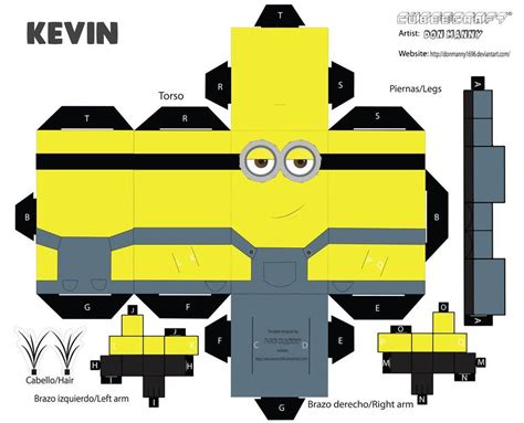 Cubeecraft Minion Kevin By Donmanny1696 On Deviantart 3d Paper Crafts