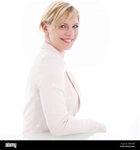 Side Profile Of Beautiful Young Businesswoman Stock Photo Alamy