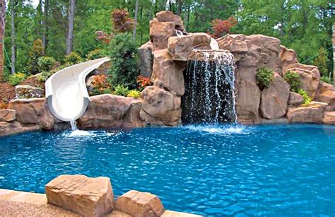 Swimming Pool Rock Slides Photos│ Blue Haven Pools Dream Backyard