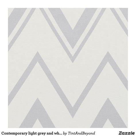 Contemporary Light Grey And White Chevron Pattern Fabric Geometric