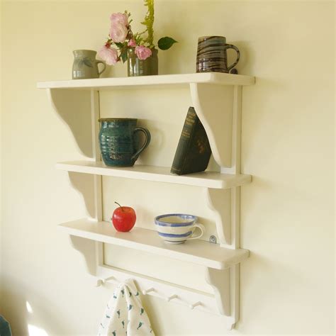 Wooden Shelves Wall Shelves White Paints Cottage Style Corner