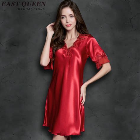 Satin Nightgown Sexy Night Clothes Satin Nightgowns Summer Short Sleeve