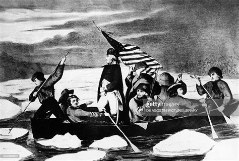 George Washington Crossing The Delaware River December 25 Engraving