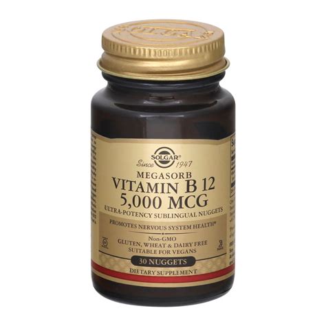 Solgar Vitamin B12 5000 Mcg Sublingual Nuggets Shop Herbs