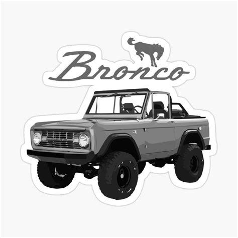 Retro 1966 Gray Ford Bronco Sticker For Sale By Fromthe8tees Ford